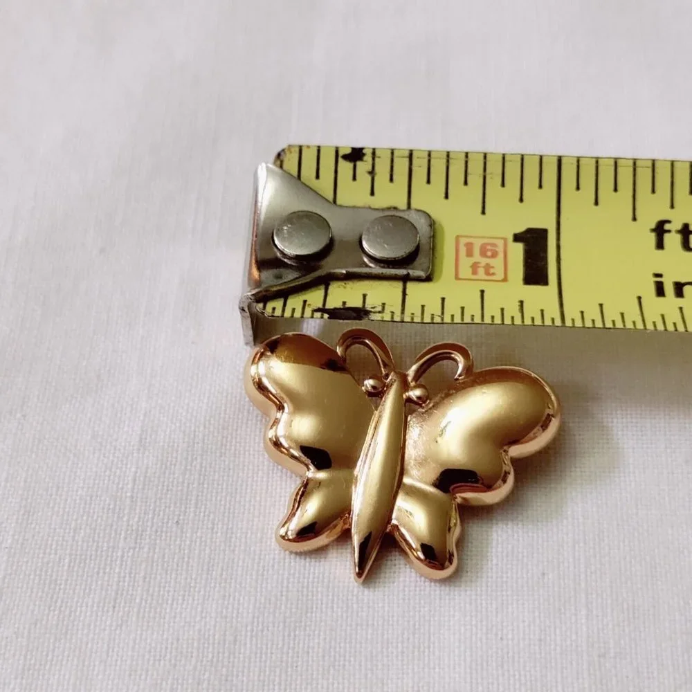 4/$20 Vintage Monet Signed Gold Tone Butterfly Brooch Pin Smooth Simple 1
